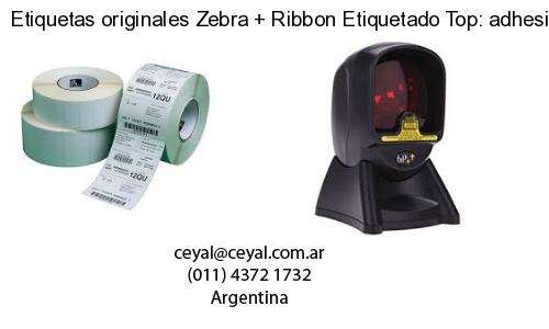 Etiquetas originales Zebra   Ribbon Etiquetado Top: adhesivo   ribbo