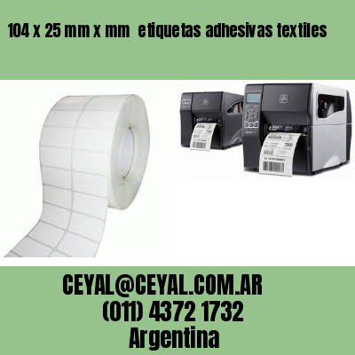 104 x 25 mm x mm  etiquetas adhesivas textiles