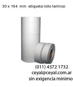 30 x 194  mm  etiqueta rollo termico