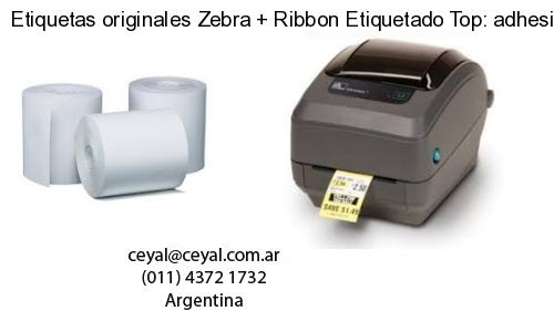 Etiquetas originales Zebra   Ribbon Etiquetado Top: adhesivo   ribbo