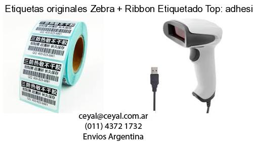 Etiquetas originales Zebra   Ribbon Etiquetado Top: adhesivo   ribbo