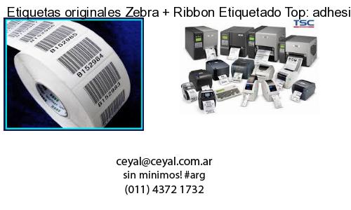 Etiquetas originales Zebra   Ribbon Etiquetado Top: adhesivo   ribbo