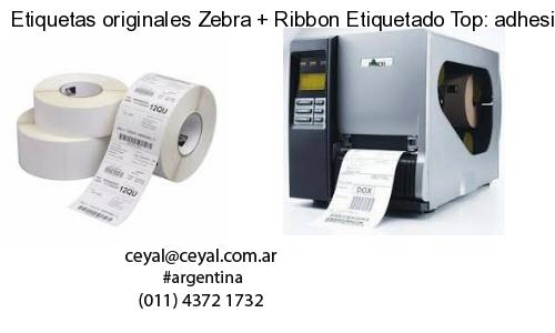 Etiquetas originales Zebra   Ribbon Etiquetado Top: adhesivo   ribbo