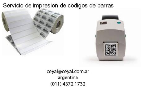 Servicio de impresion de codigos de barras