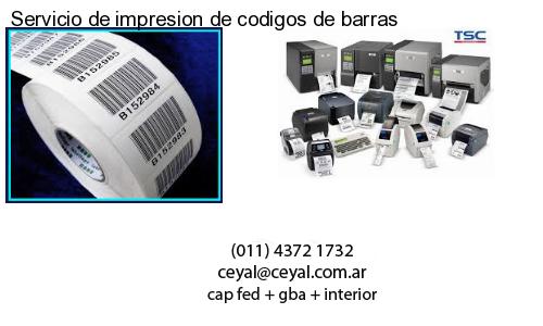 Servicio de impresion de codigos de barras