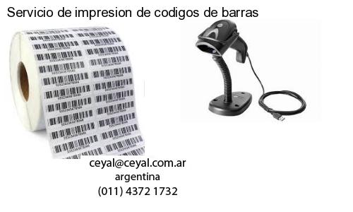 Servicio de impresion de codigos de barras