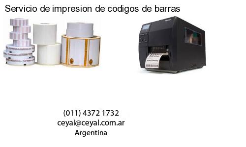 Servicio de impresion de codigos de barras