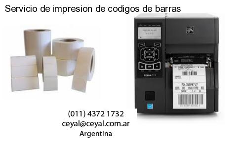 Servicio de impresion de codigos de barras