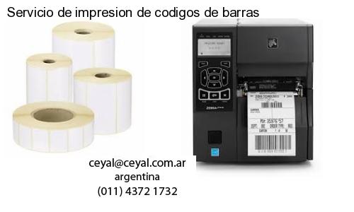 Servicio de impresion de codigos de barras