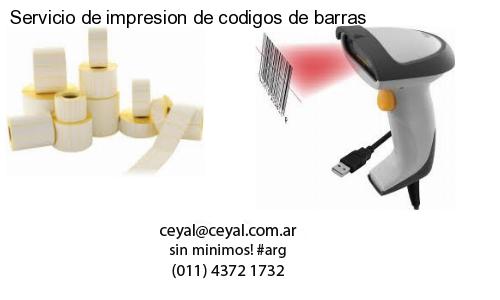 Servicio de impresion de codigos de barras