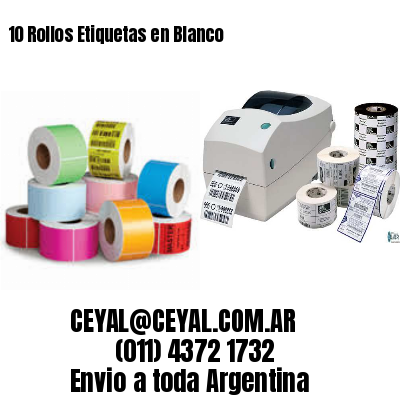 10 Rollos Etiquetas en Blanco