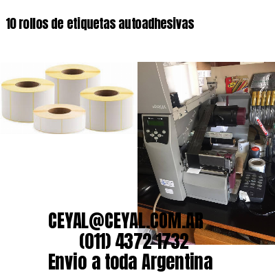 10 rollos de etiquetas autoadhesivas
