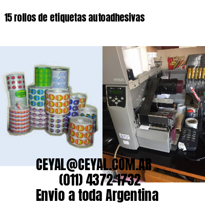 15 rollos de etiquetas autoadhesivas