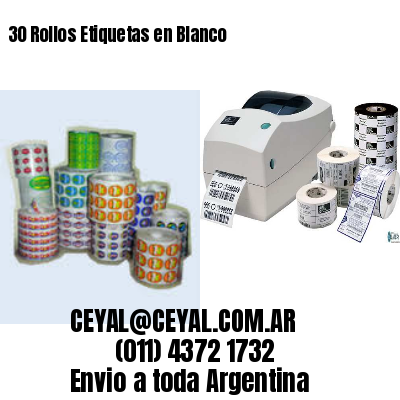 30 Rollos Etiquetas en Blanco