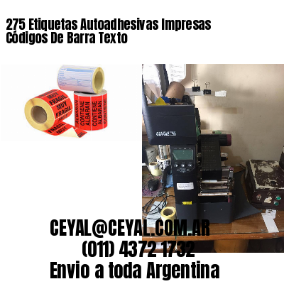 275 Etiquetas Autoadhesivas Impresas Códigos De Barra Texto