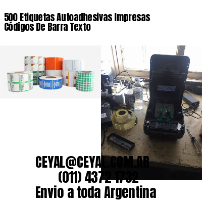 500 Etiquetas Autoadhesivas Impresas Códigos De Barra Texto