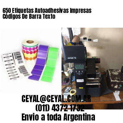 650 Etiquetas Autoadhesivas Impresas Códigos De Barra Texto
