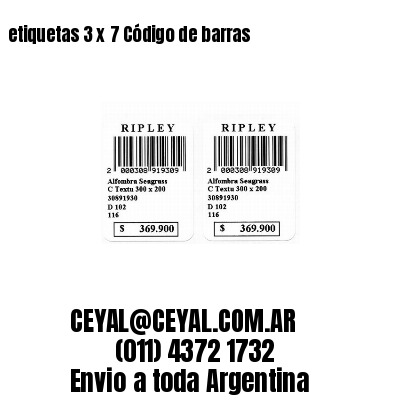 etiquetas 3 x 7 Código de barras