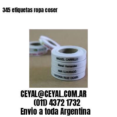 345 etiquetas ropa coser