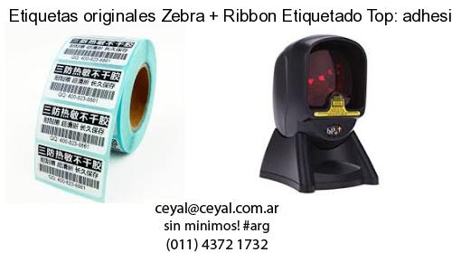 Etiquetas originales Zebra   Ribbon Etiquetado Top: adhesivo   ribbo