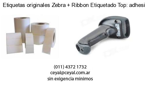 Etiquetas originales Zebra   Ribbon Etiquetado Top: adhesivo   ribbo