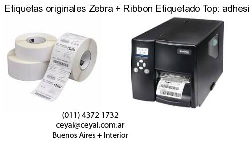Etiquetas originales Zebra Ribbon Etiquetado Top: adhesivo ribbo