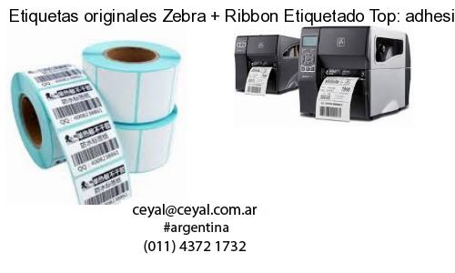 Etiquetas originales Zebra   Ribbon Etiquetado Top: adhesivo   ribbo