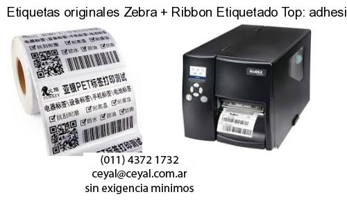 Etiquetas originales Zebra   Ribbon Etiquetado Top: adhesivo   ribbo