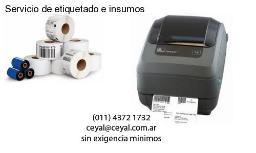 Servicio de etiquetado e insumos