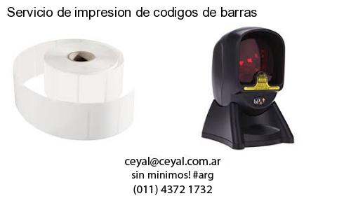 Servicio de impresion de codigos de barras