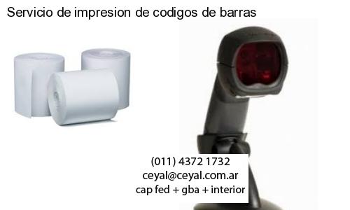 Servicio de impresion de codigos de barras