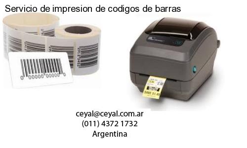 Servicio de impresion de codigos de barras