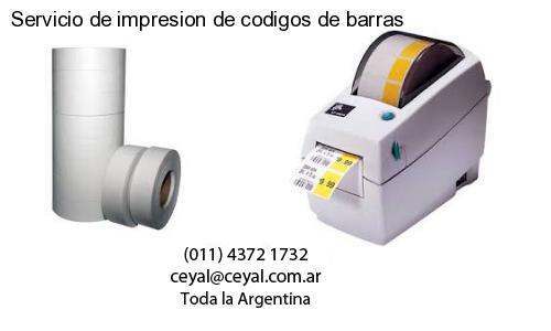 Servicio de impresion de codigos de barras
