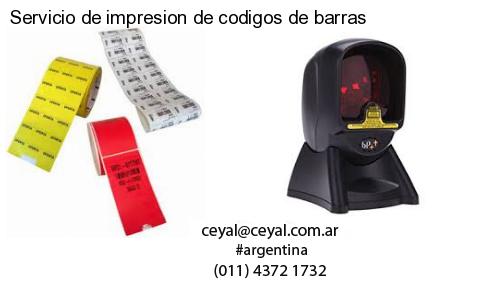 Servicio de impresion de codigos de barras