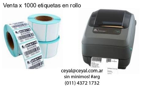 Venta x 1000 etiquetas en rollo