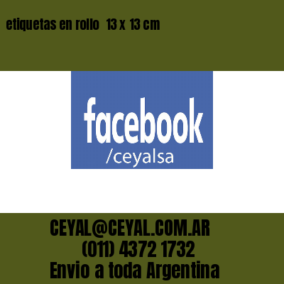 etiquetas en rollo  13 x 13 cm
