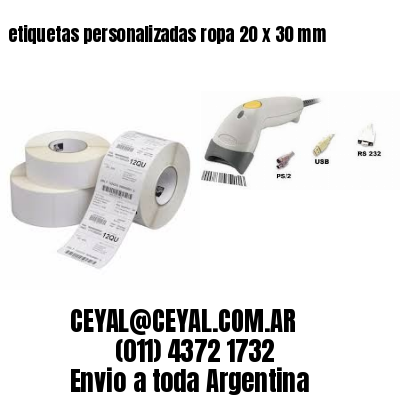 etiquetas personalizadas ropa 20 x 30 mm