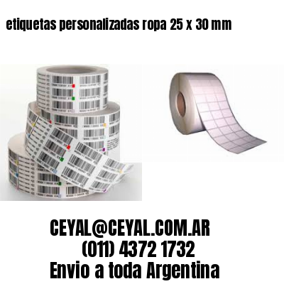 etiquetas personalizadas ropa 25 x 30 mm