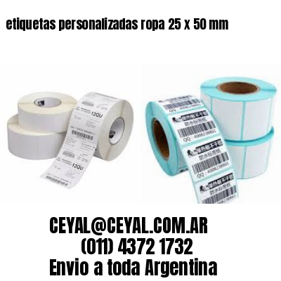 etiquetas personalizadas ropa 25 x 50 mm