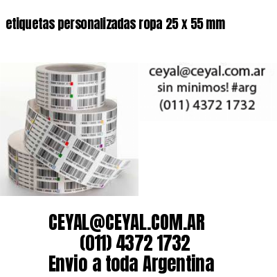 etiquetas personalizadas ropa 25 x 55 mm
