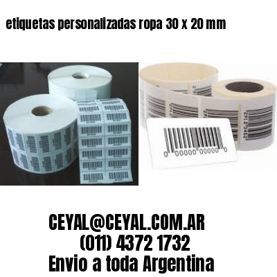 etiquetas personalizadas ropa 30 x 20 mm