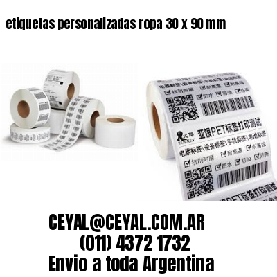 etiquetas personalizadas ropa 30 x 90 mm