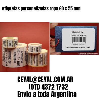 etiquetas personalizadas ropa 60 x 55 mm