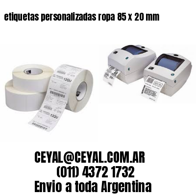 etiquetas personalizadas ropa 85 x 20 mm