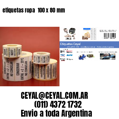 etiquetas ropa  100 x 80 mm
