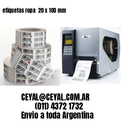 etiquetas ropa  20 x 100 mm