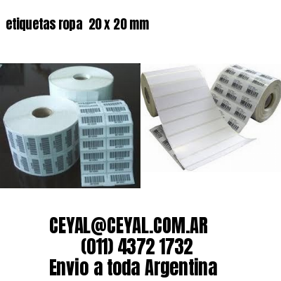 etiquetas ropa  20 x 20 mm