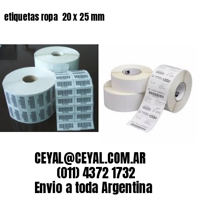 etiquetas ropa  20 x 25 mm