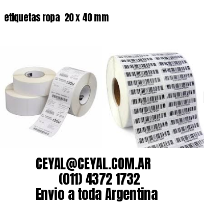 etiquetas ropa  20 x 40 mm