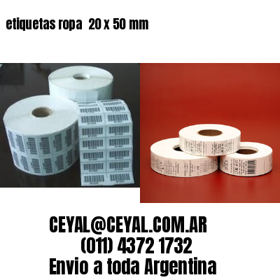 etiquetas ropa  20 x 50 mm